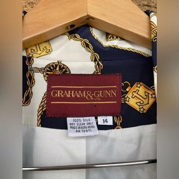 Graham & Gunn Women's Nautical silk blazer size 14 - Picture 2 of 7